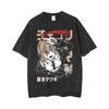 Anime Chainsaw  Man  Acid T shirt  Retro Vintage Washed Printed Graphic T Shirt Women Harajuku Cotton Short Sleeve Tshirt