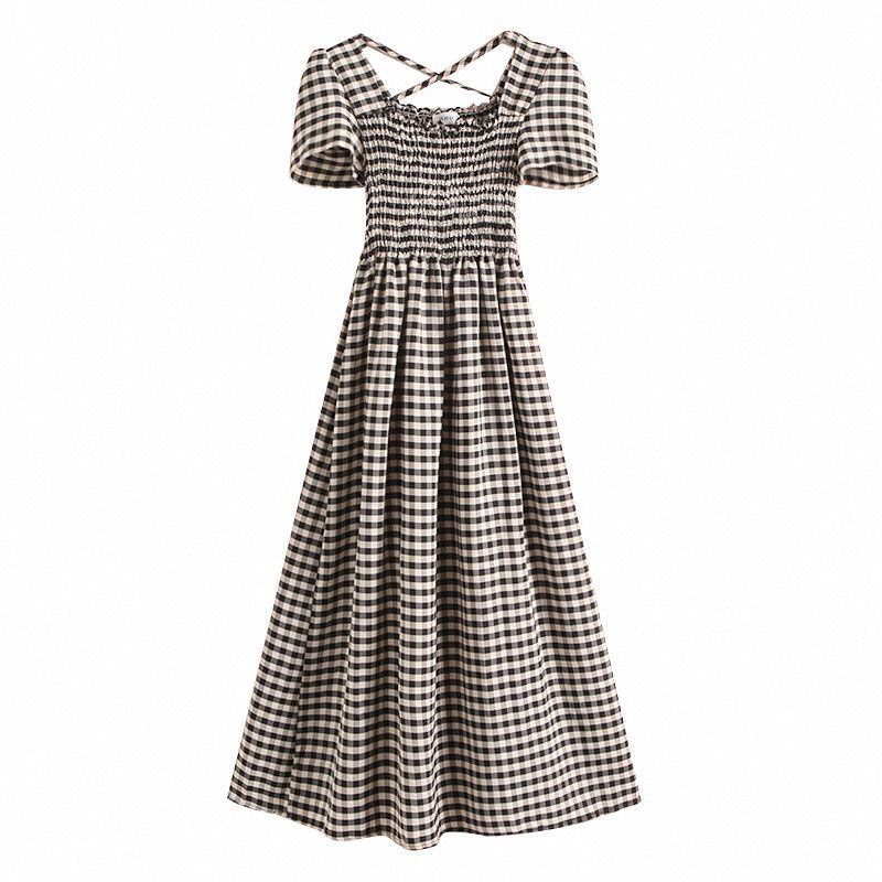 

Amazon Retro Plaid Dress Oversize Women s Clothing Picture color Plus Size 5XL