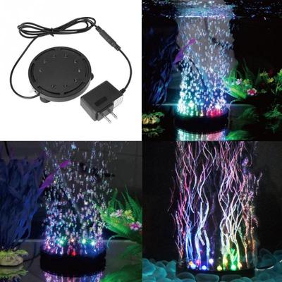 Burbuja de luz LED de acrílico giratoria sumergible colorida para acuario con enchufe UE/EE. UU.