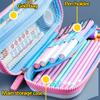 3D Pencil Case Kawaii Cartoon Large Capacity Soft Waterproof Cover  Creative Multi-functional School Supplies Stationery Box