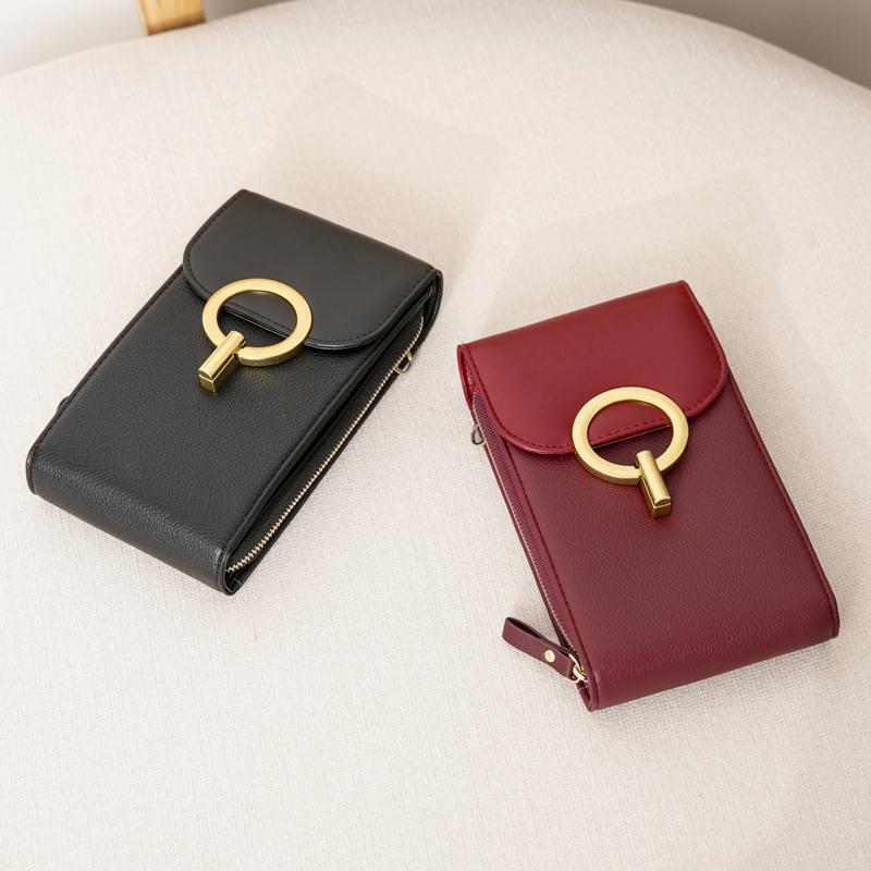 Fashionable Soft Leather Women's Bag, PUleather Multifunctional Crossbody Mobile Phone Bag, Shoulder Strap, Handbag, Coin Wallet