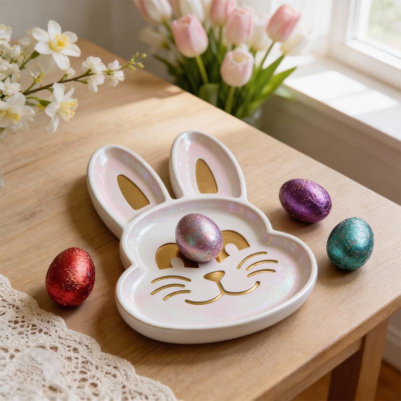 Egg Shape Tray Silicone Mold Diy Handmade Rabbit Coaster Storage Plate Plaster Concrete Resin Molds Craft Making Home Decor Tool