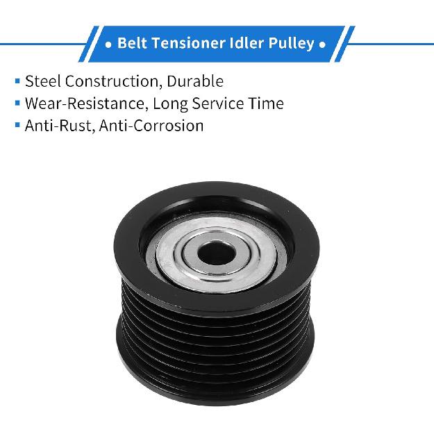 1 Pc Drive Belt Idler Pulley for Toyota Tundra 2007-2019,for Toyota Sequoia 2008-2018 Iron Black Serpentine Tensioner Pulley Idler