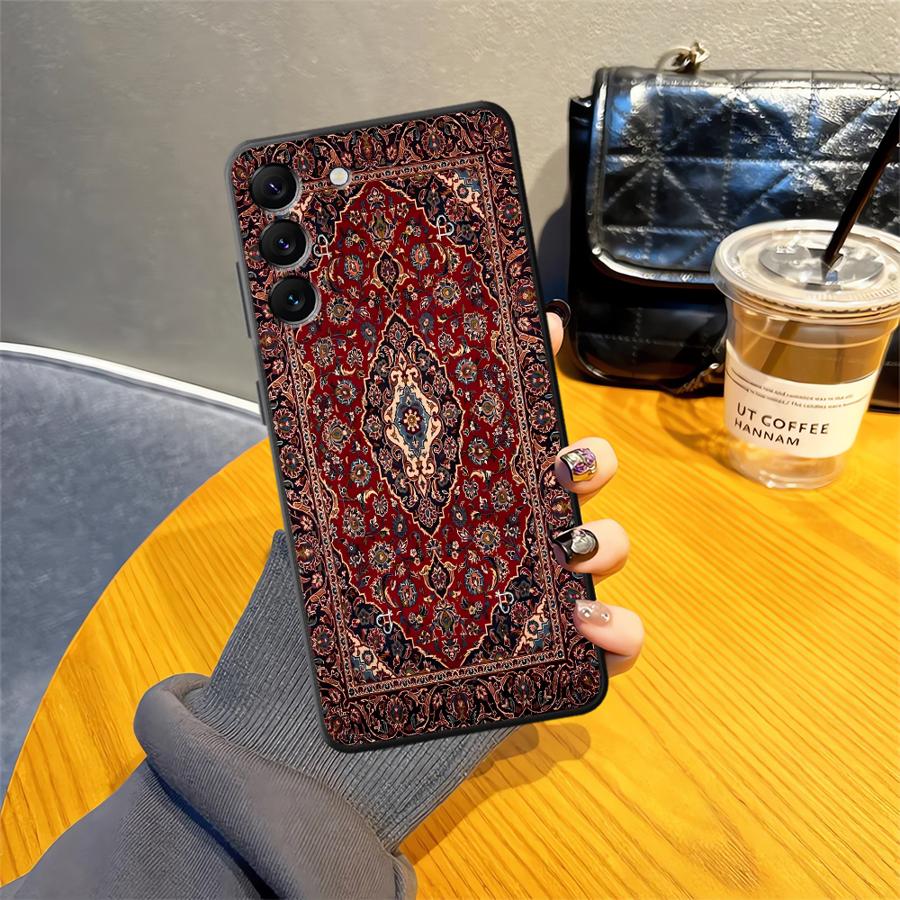 

Case for Samsung Galaxy A41 A51 A73 A32 A25 A71 A23 A53 A24 A55 A35 A26 A72 A22 A52 A36 Black Soft Phone Cover Retro Ethnic Galaxy A51 4G