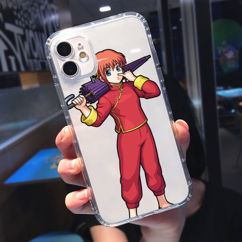 Kagura Gintama Anime lustige Telefon Fall Transparent weiche Für iphone 12 11 13 7 8 6 s plus x xs xr pro max mini