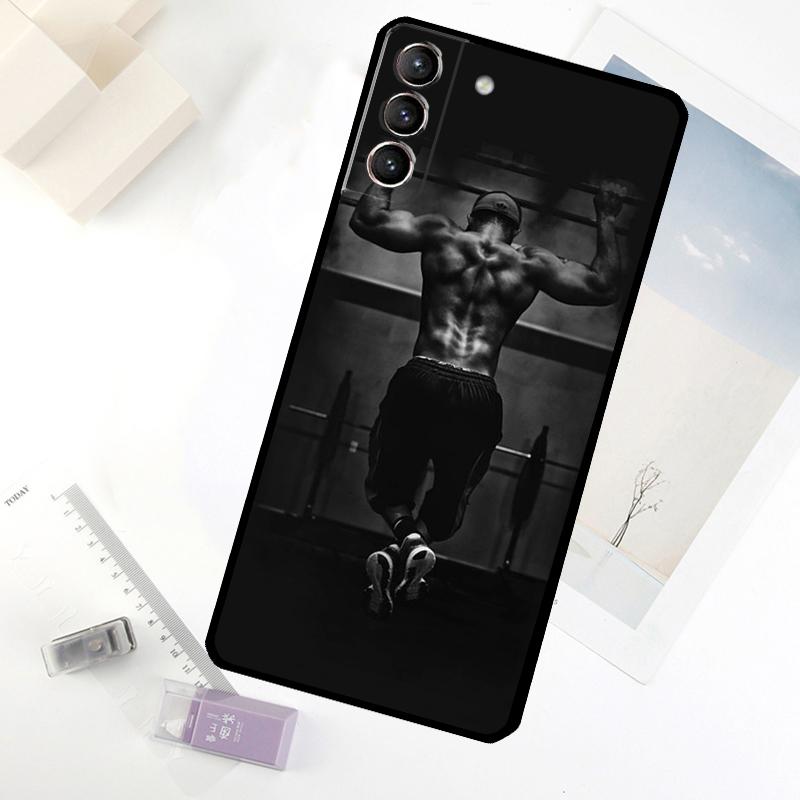 Bodybuilding Gym Fitness Telefonfodral För Samsung Galaxy S25 FE S20 FE S21 S22 S23 S24 S25 S26 Ultra S10 S25 Plus Skydd