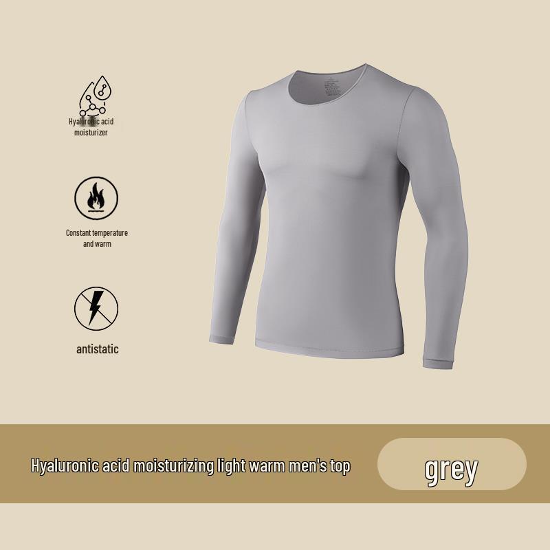 Men’s Ultra-Thin Seamless Self-Heating Thermal Underwear Set - Skin-Enhancing with Hyaluronic Acid for Autumn/Winter