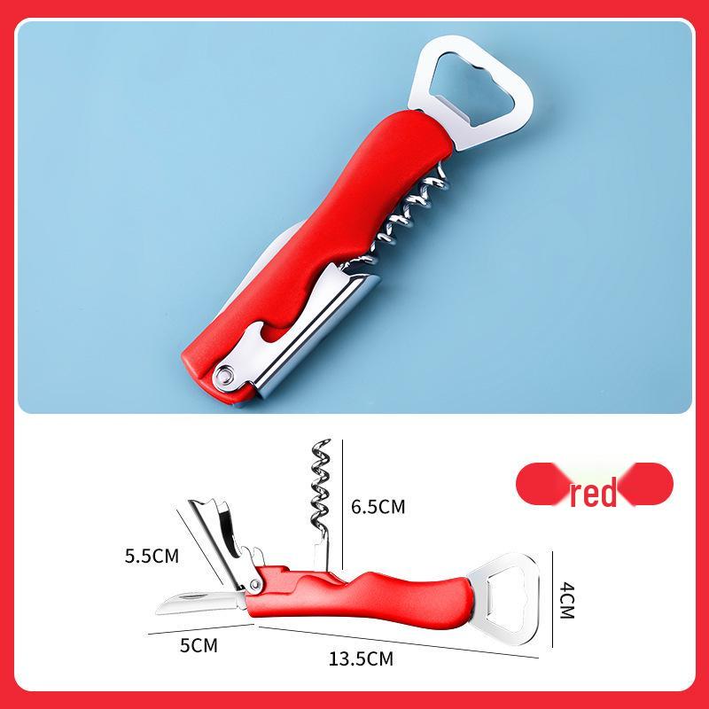 Multi-Function 4-in-1 Bottle Opener with Small Knife for Beer, Wine, and More