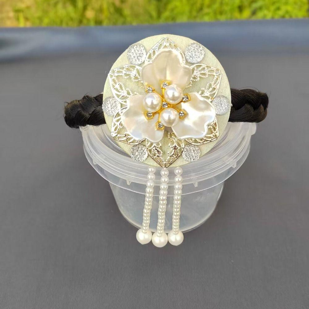 Blumen Hanbok Haarband Perlen Bühnentanz Haarreif Retro Koreanisches Stirnband Hanfu Accessoires
