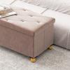 Faltbare Aufbewahrungsbank am Fußende Volumen 67 L Tragfähigkeit 120 kg mit Deckel 76L x 38B x 38H cm Rosa