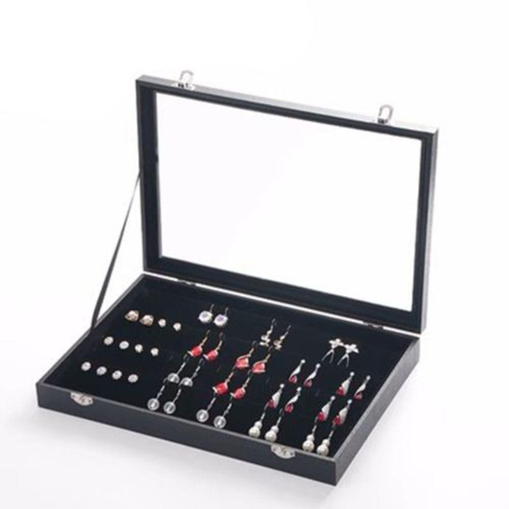 PU Leather Velvet Jewelry Box Rings Errings Jewelry Display Case Jewelry Organizer Holder  Gift