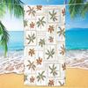 Light Blue White Vertical Stripe Island Palm Sailboat Beach Towel Quick Dry For Seaside Pool Weekend Camping Activity