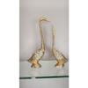 Pair of Kissing Duck, Swan Showpiece For Home Decor - 29 Cm (Aluminium, Golden )