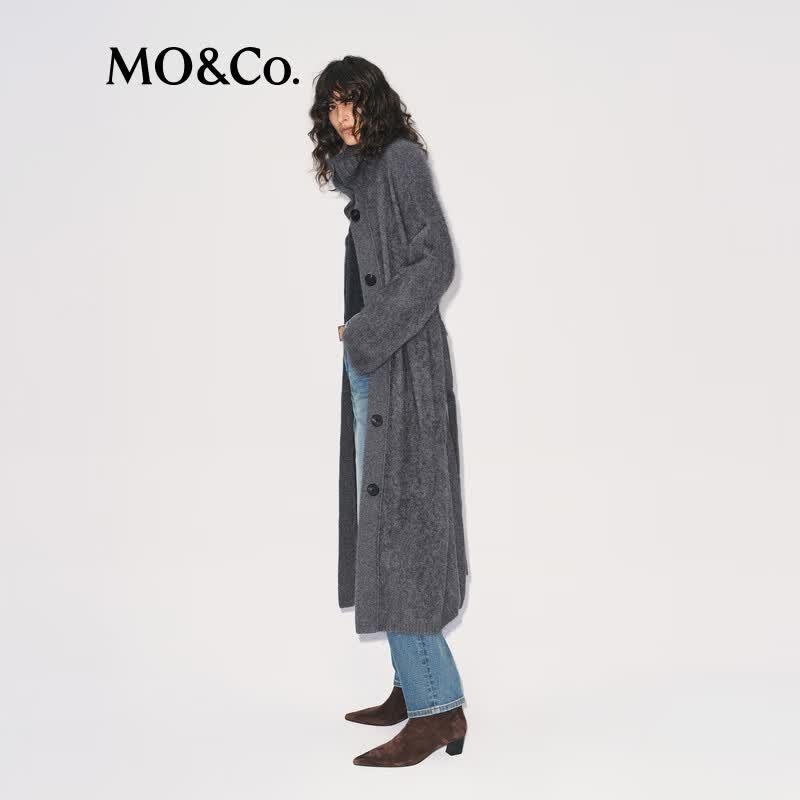 MO&Co. Yak Wool Blend Belted Sweater Coat