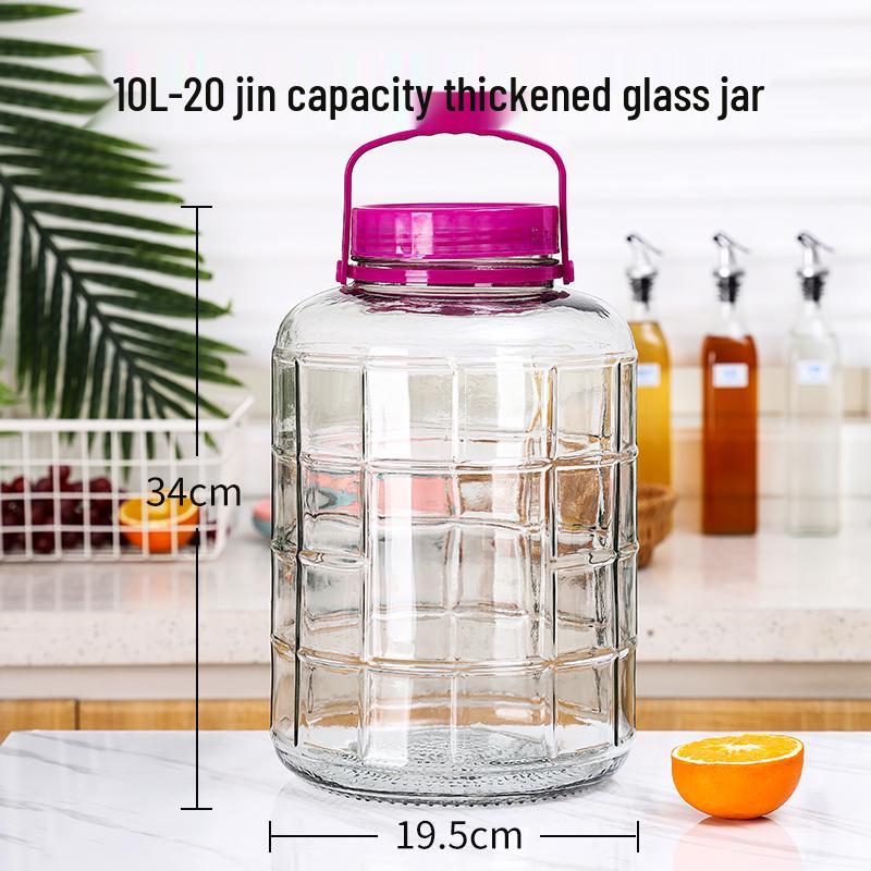 Large Capacity Sealed Glass Jar: Perfect for Wine, Kimchi, Pickling, and Brewing