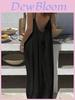 Womens Backless Loose Long Dress With Satin Fabric For Casual Home Wear