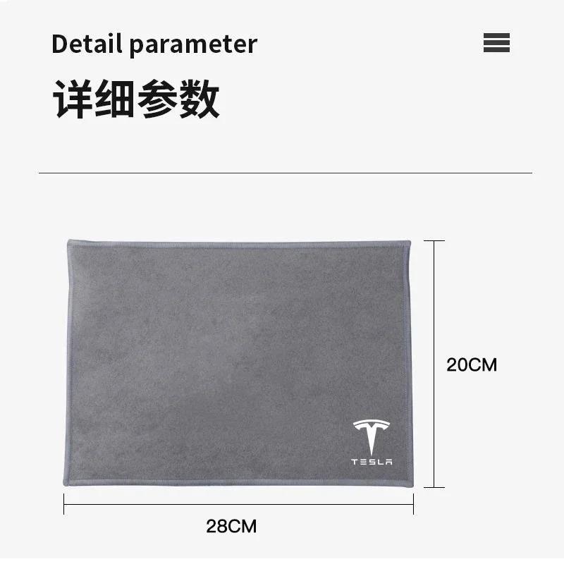 Autoaufkleber 2025 Neues Tesla Auto Mikrofaser-Reinigungstuch Wisch-Trockentuch Reinigungs-Werkzeuge für Tesla Model-3 Model-S Model-X Model-Y