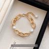 Natural Freshwater Pearl Metal Stacking Bracelets for Women, Autumn and Winter Vacation Style, Light Luxury, Exquisite and Fashionable Bracelets
