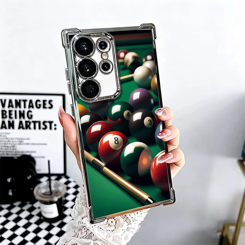 

Number Eight Billiard Ball Soft Phone Case For Samsung Galaxy S26 Ultra S25 Edge S24 FE S23 Plus S22 S21 + S20 Plating Anti-Fall Samsung S25 Edge