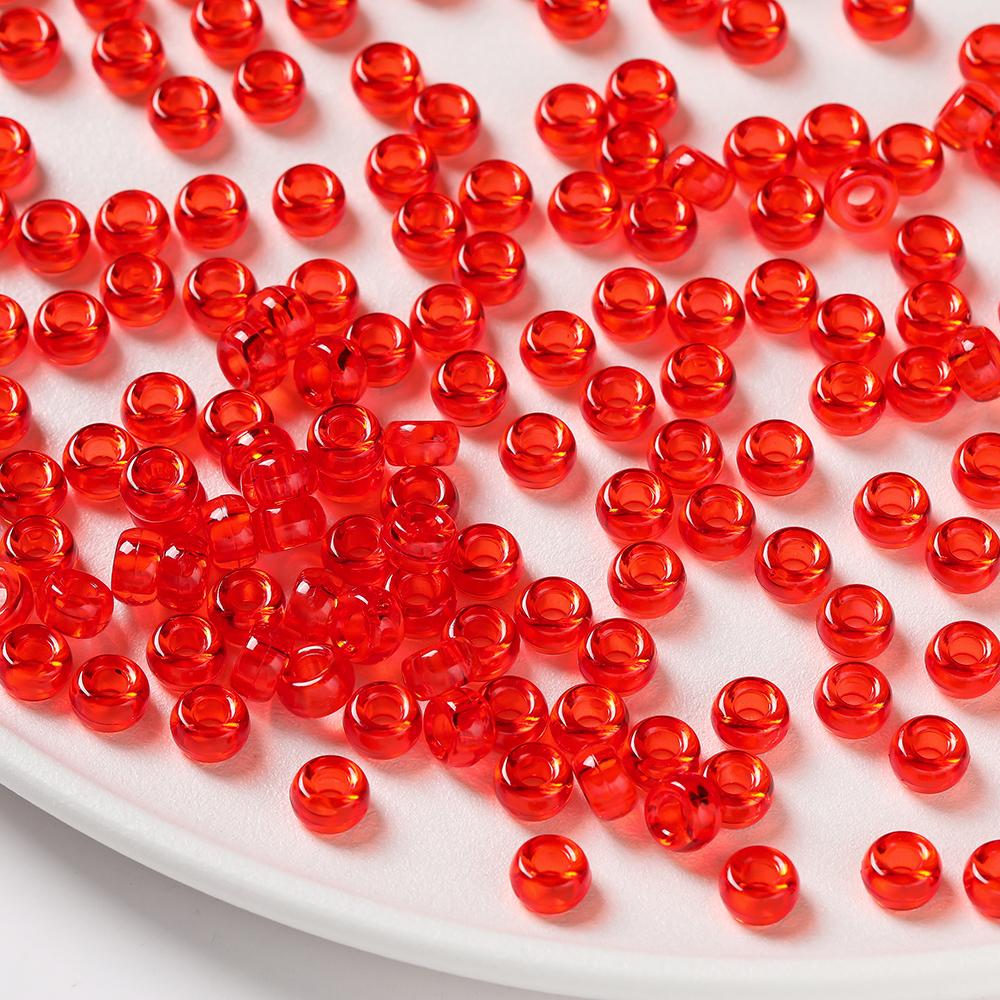 100pcs 4*7mm Acrylic Big Holes Beads Colored Spacer Loose Beads for DIY Necklace Bracelet Phone Charms Jewelry Making Supplies