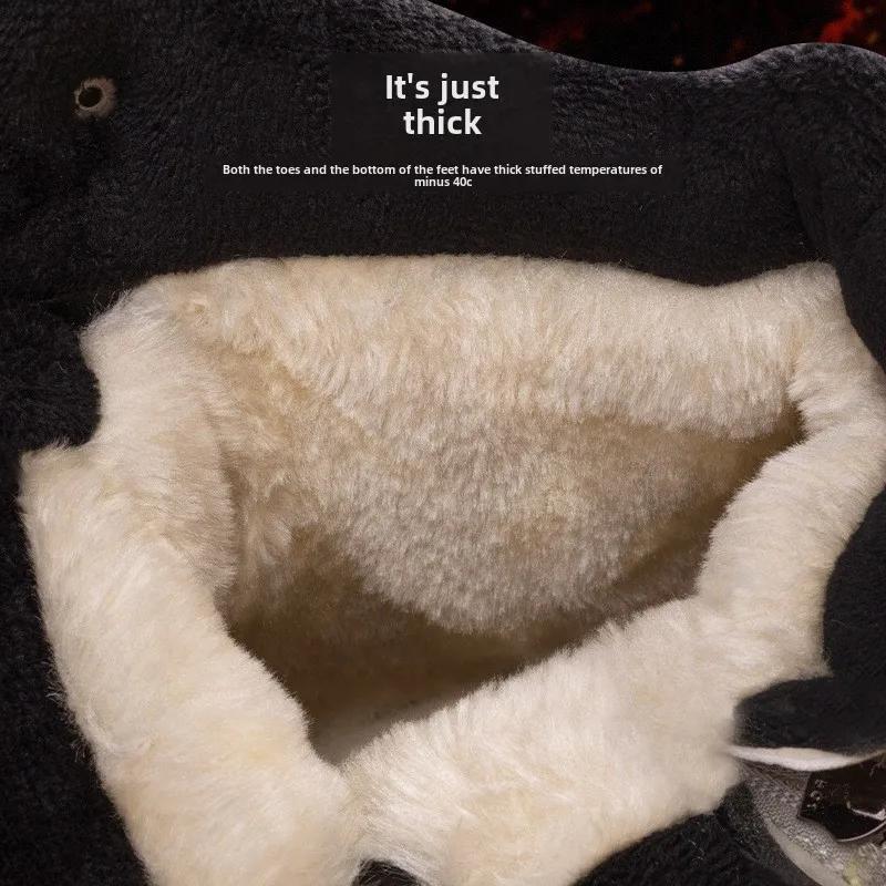 Winter Men Boots Outdoor Waterproof Snow Boot Plush Warm Cotton Shoes Non Slip Hiking Boots for Men High-top Platform Boots