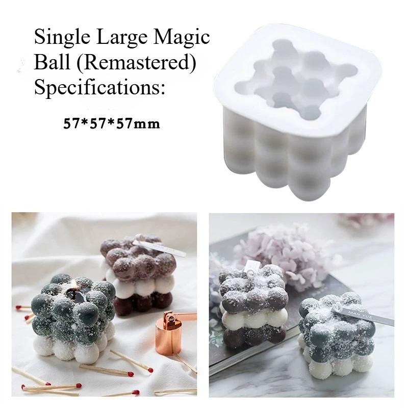3D Cube Silicone Candle Mold DIY Crystal Epoxy Mould Small Round Ball Soap Molds Candle Making Tool Handcraft Decor Supplies
