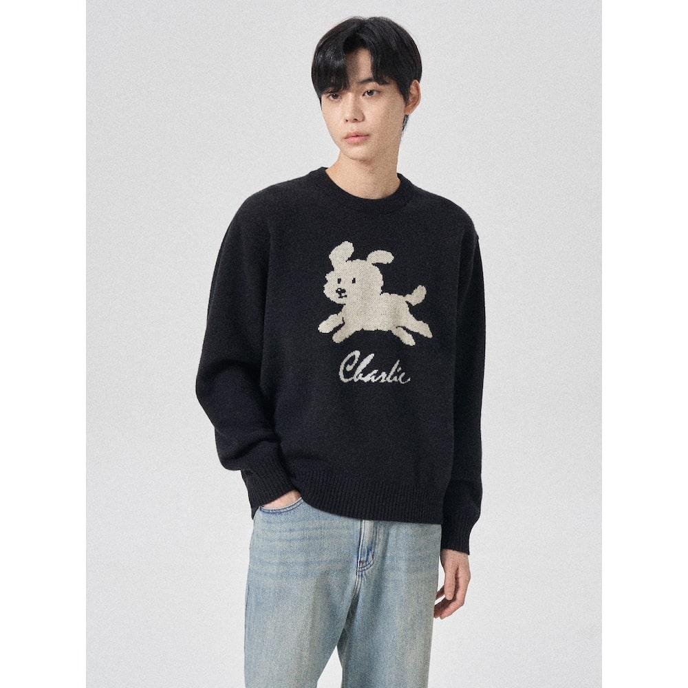 8Seconds Jacquard Animal Round Knit Ash Dark Gray/L