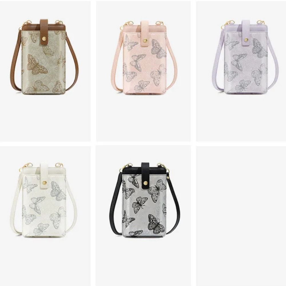 PU Leather Mobile Phone Bag Multifunctional Women's Messenger Bag Phone Crossbody Bag Beach