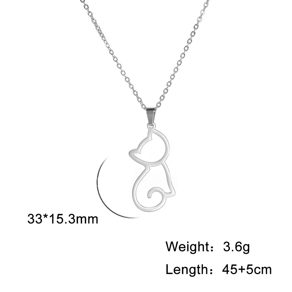 Cazador Stainless Steel Animal Pendant Necklace Cute Cat Dog Pet Whale Elephant Fish Penguin Necklaces Jewelry Gift for Women