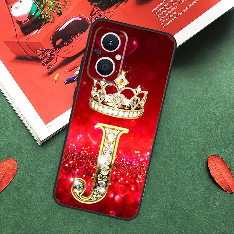 Red Diamonds Letter Funda For OPPO Reno 8 4 5 6 7 Lite 8T 4Z 5Z 10 Pro OPPO Find X3 X2 Neo X5 Lite X6 Pro Case