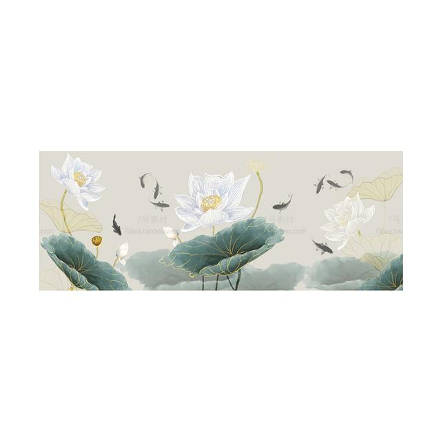 Modern New Chinese Style Watercolor Lotus Flower Fish Wall Pictures For Living Room Home Decor Canvas Print Poster Gallery Art No Frame