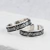 Adjustable Open Ring Men Women Vintage Punk Geometric Sterling Seven Deadly Sins Design Hip Hop Statement