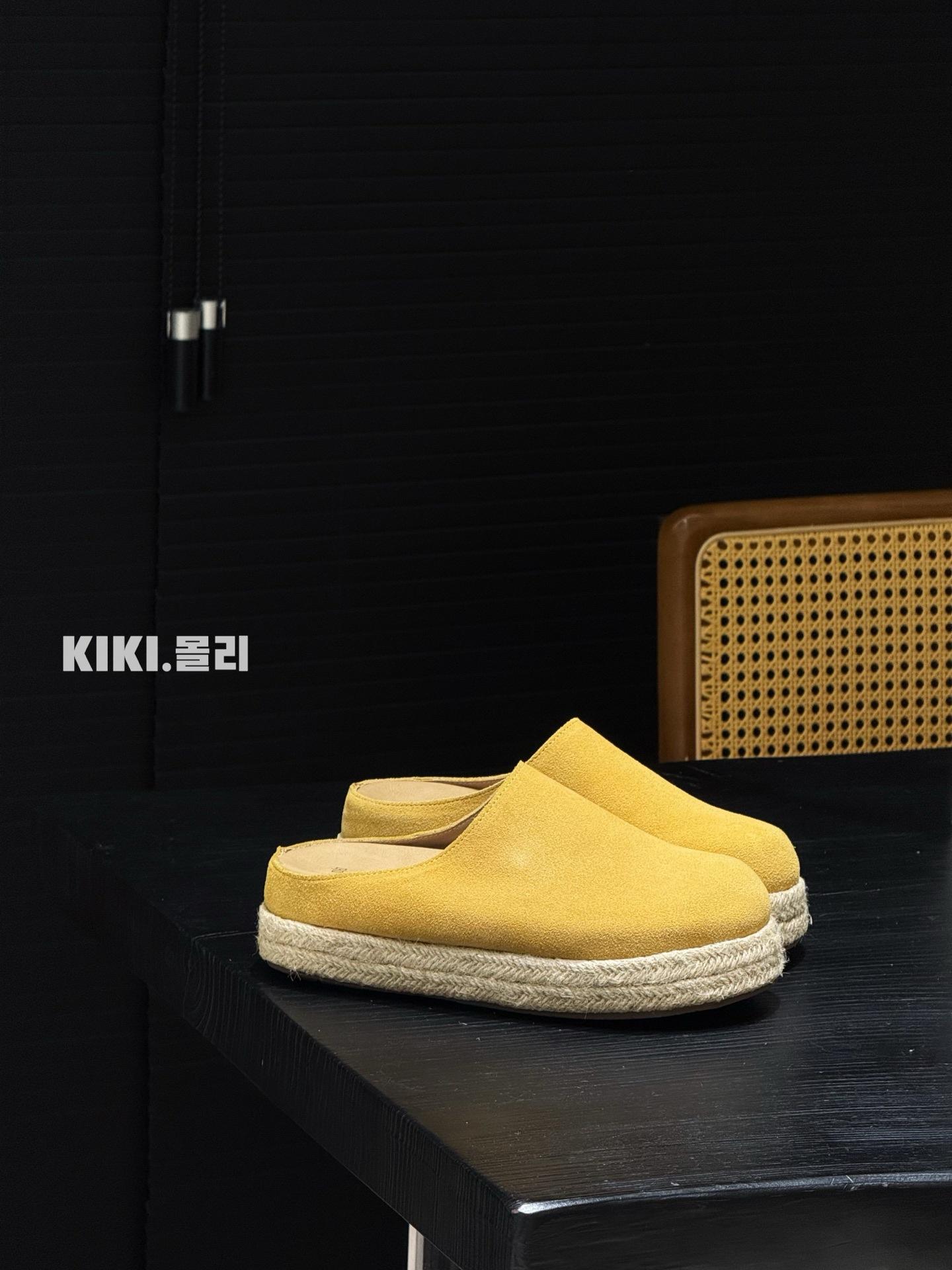 

Retro Baotou new outer wear lazy one pedal straw thick-soled slippers 058-168 39 жовтий