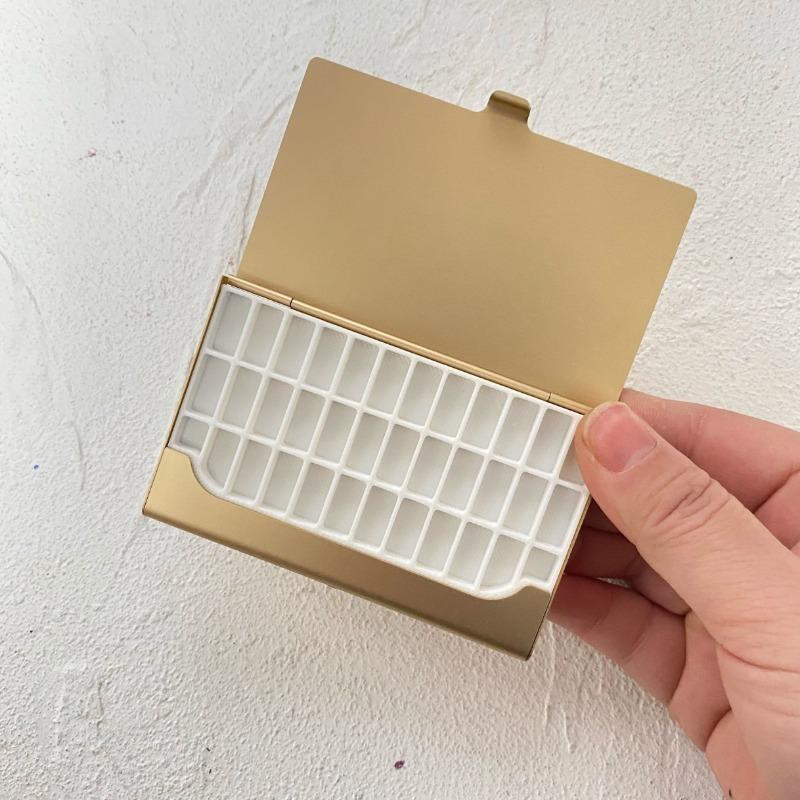 

12/24/36 Grid Paint Tray Portable Palette Ultra-thin Business Card Holder Watercolor Box Artist Travel Painting Supplies