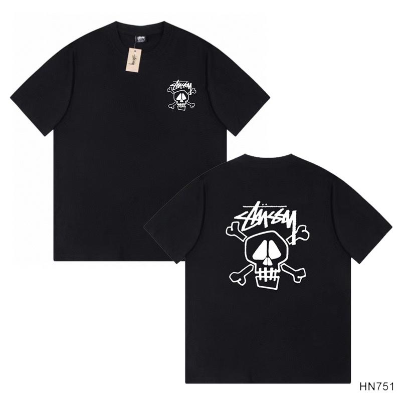 Stussy 2025 Sommer Neues Hochwertiges Rundhals-T-Shirt aus Baumwolle für Männer und Frauen Klassisches Logo mit neuem Musterdruck Paar-T-Shirt