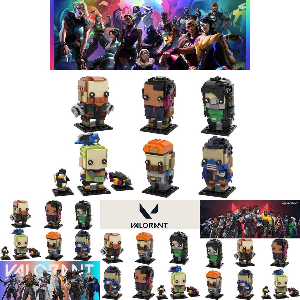 Gobricks Moc Valorant Vertragskopf Miniaturfigur Bauspielzeug