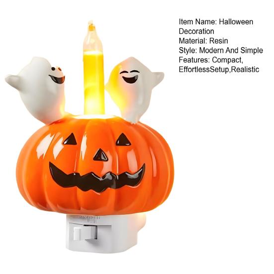 Ghost Campfire Nightlight Spooky LED Pumpkin Decorative Lights Ghost Campfire Flickering Nightlight for Halloween