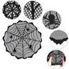 Round Spider Web Tablecloth Black Spiderweb Lace Tablecloth Table Runner   Halloween Decoration