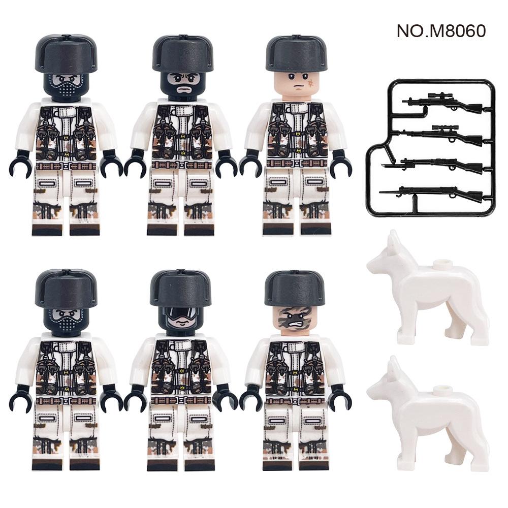 WWII Militärserie Plateau Schneefeld Armee Soldaten Baustein Spielzeug