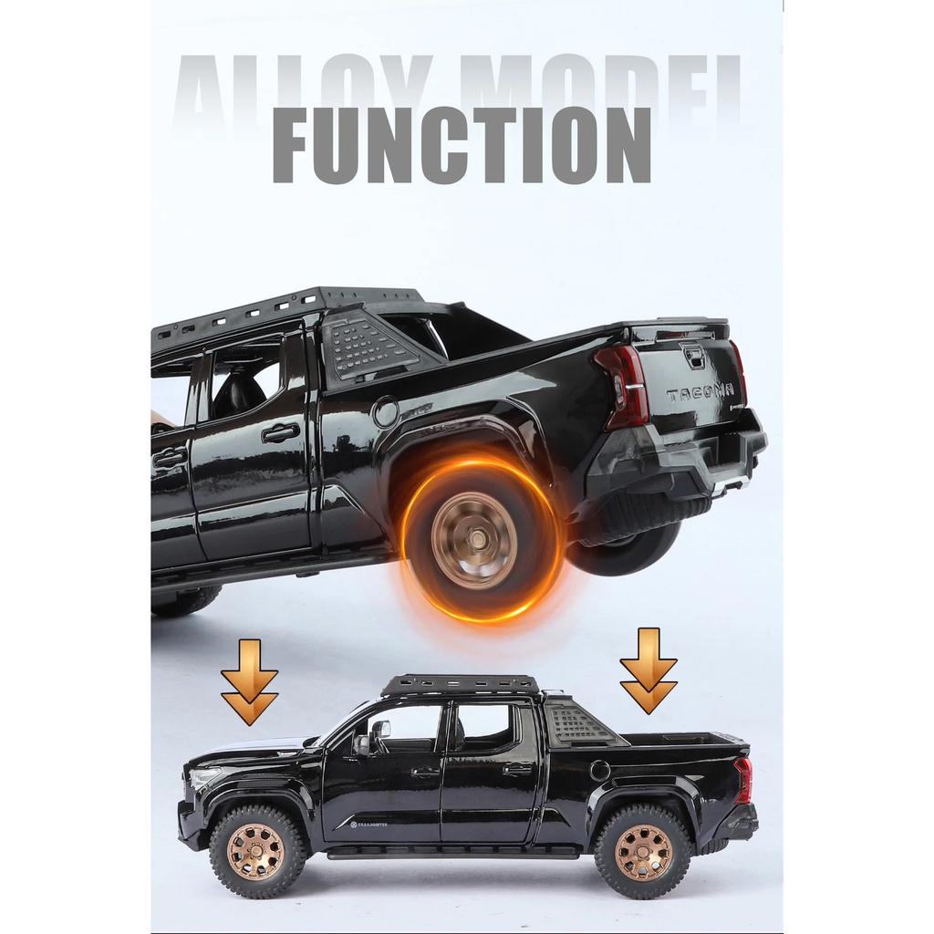 1/24 Toyota Tacoma Picku Wagon Alloy Model Car Toy Diecasts Casting Sound and Light Car Toys for Children Vehicle
