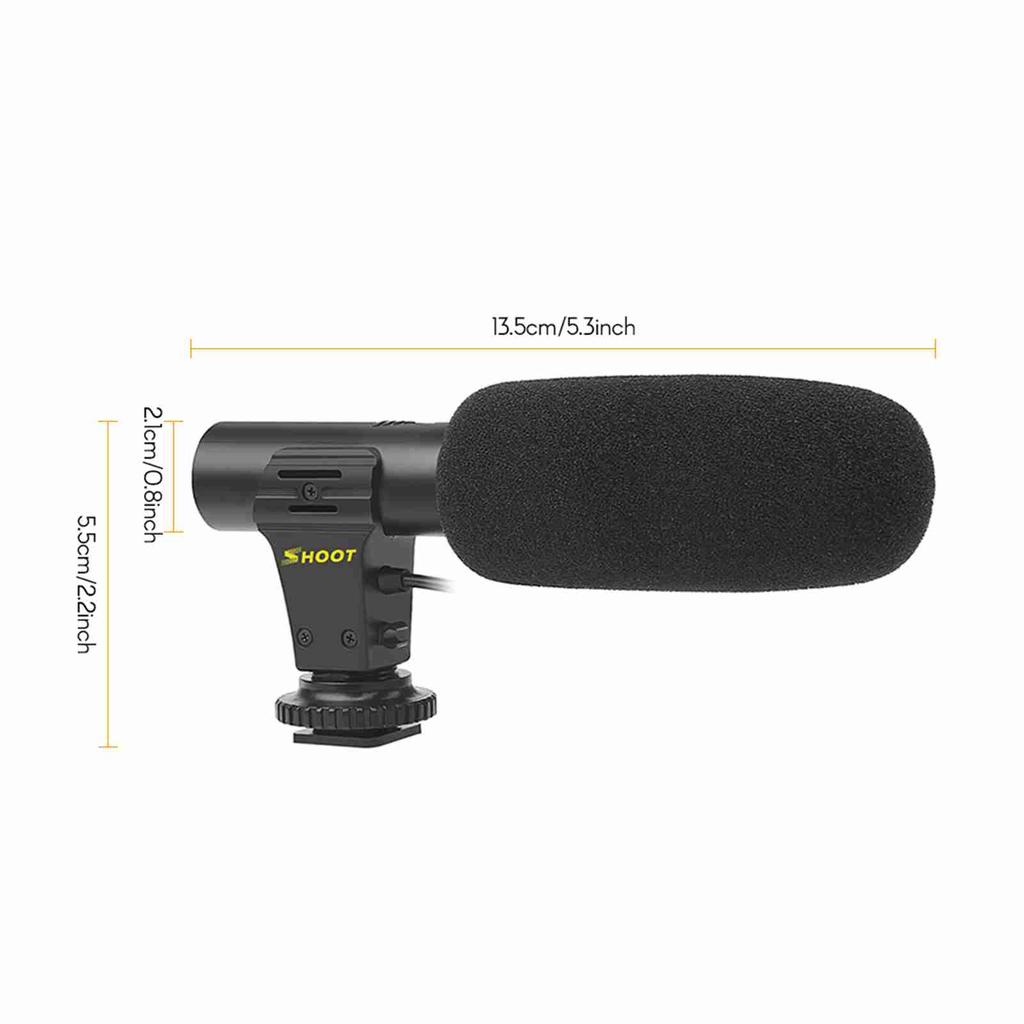 Simple Microphone 3.5mm Jack Hot Shoe Mount DV Stereo Microphone for Camera Interview Film Recording