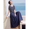 Elegant Knitted Short Sleeve A-line Skirt Set