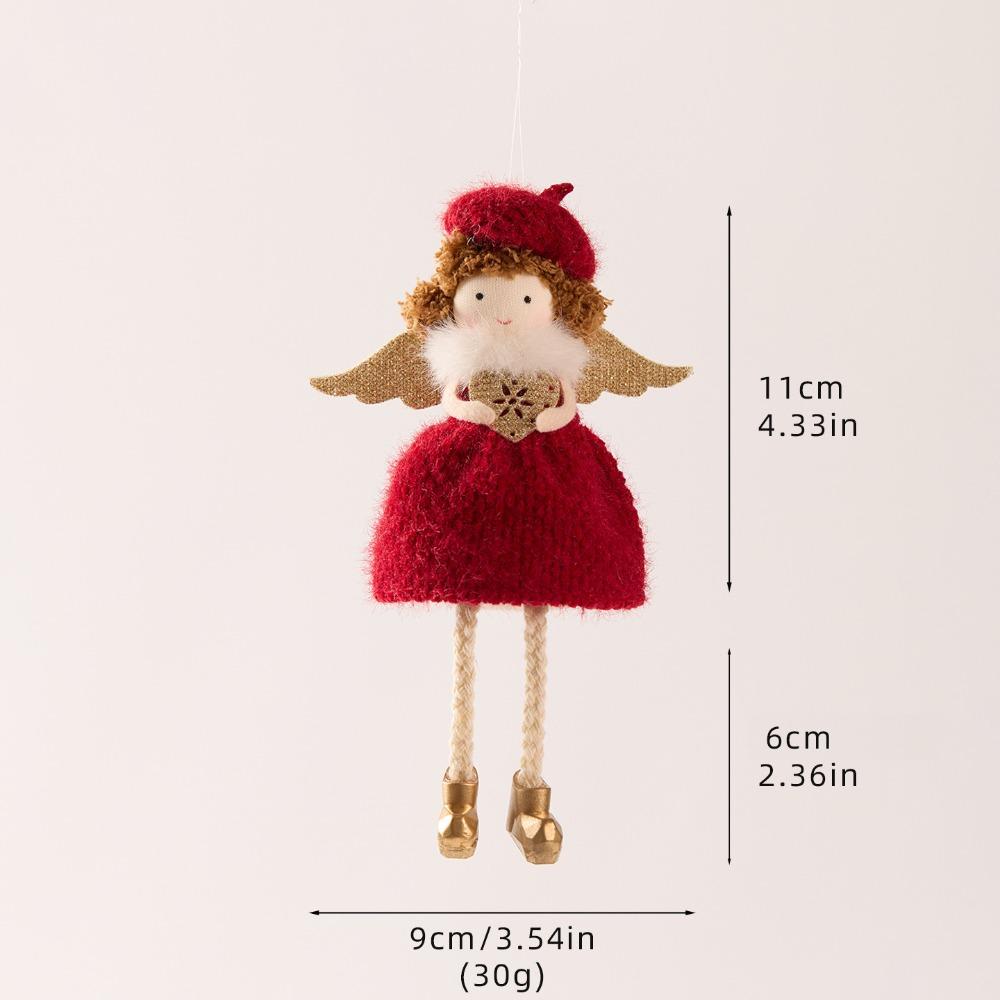 Handmade Christmas Tree Pendant Plush Angel Xmas Plush Decor Christmas Hanging Charm  Home Festive