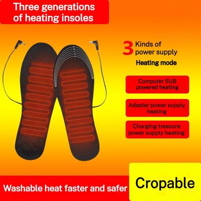 1pair Winter Electric Heated Insoles Electric Foot Warming Pad Thermal Shoes Unisex Foot Fever Feet Heating Insoles Warm Sock Pad Mat