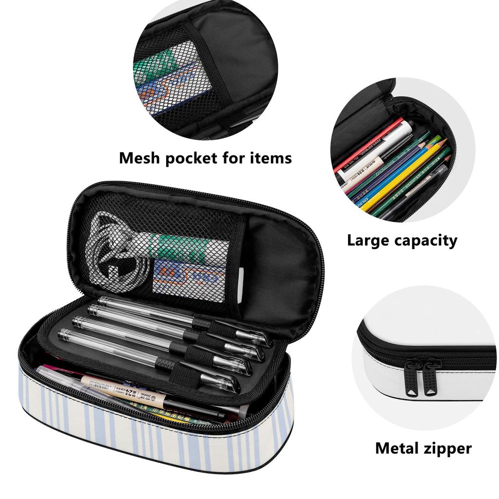 Pen Case Lightweight 300D Polyester Zip Around Closure with Pen Slots Mesh Pocket and Spacious Main Compartment for Boys Girls