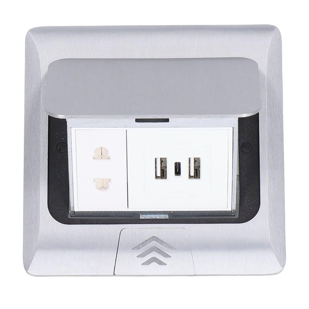 Floor Electrical Outlet Pop Up Damping Desktop Socket TYPEC Dual USB Interface US Standard