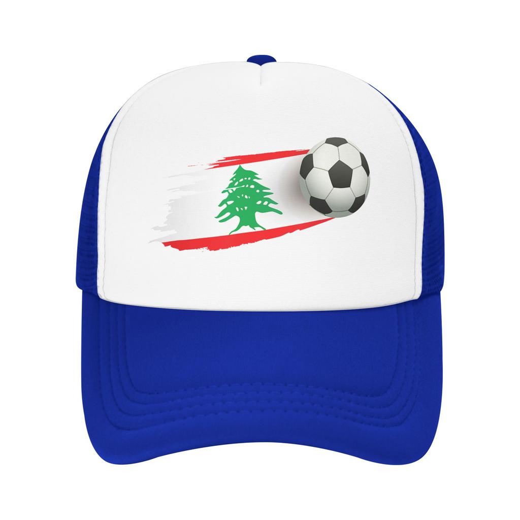 Lebanese Soccer Ball Lebanon Flag Mesh Baseball Caps Adult Outdoor Sun Hats  Dad Hat Breathable Summer Trucker Cap