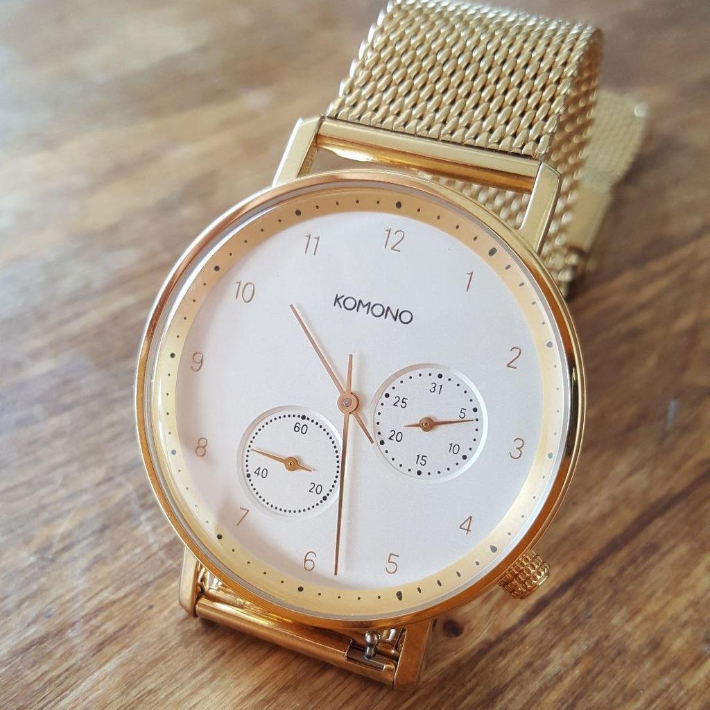 Used Price reduction Battery deadKOMONO Gold mesh 40mm Unisex