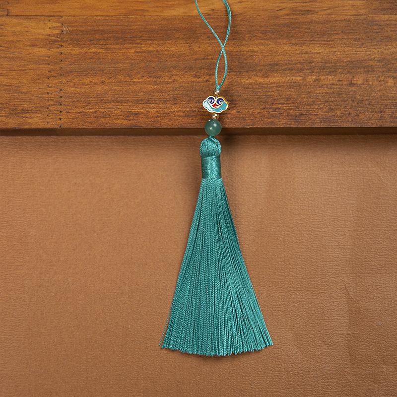 10cm Polyester Silk Tassels Auspicious Clouds Cap Fringe for DIY Crafts Bag Clothing Accessories Curtains Home Decoration 5PCS