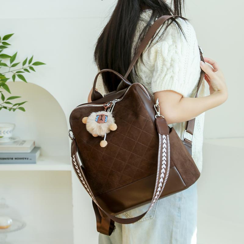 Backpack Women's Rhombic Nylon Shoulder Bag